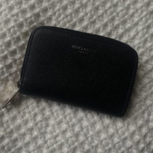 Saint Laurent Embossed Zipper Coin/Card Wallet